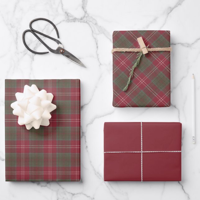 Chisholm Weathered Original Scottish Tartan  Wrapping Paper Sheet (Front)