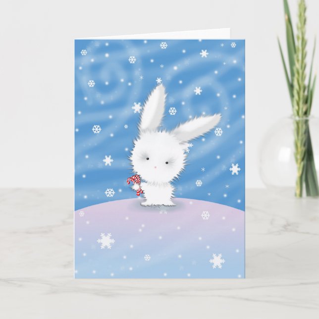 Chistmas Bunny Card Snow Bunny (Front)