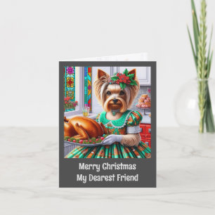 Chistmas Card Australian Silky Terrier Dog Xmas