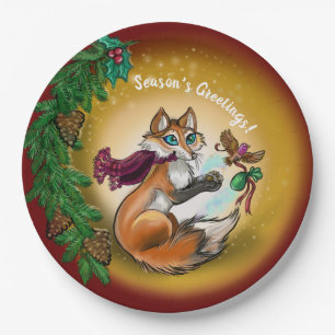 Chistmas gifting Fox Paper Plate