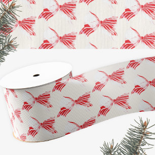 Chistmas Peppermint Plaid Tied With Bow Holiday Grosgrain Ribbon