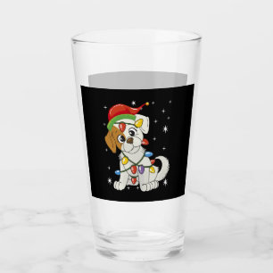 Chistmas Season Santa Jack Russell Terrier Glass