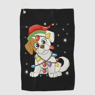 Chistmas Season Santa Jack Russell Terrier Golf Towel