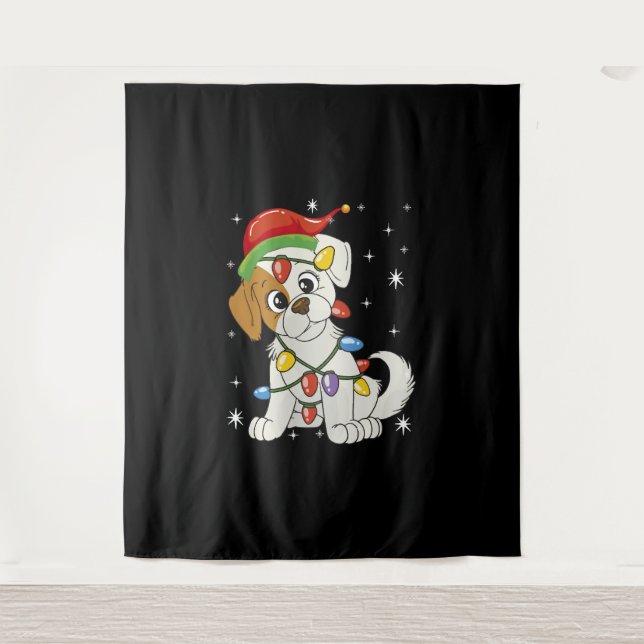 Chistmas Season Santa Jack Russell Terrier Tapestry (Front)
