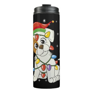Chistmas Season Santa Jack Russell Terrier Thermal Tumbler