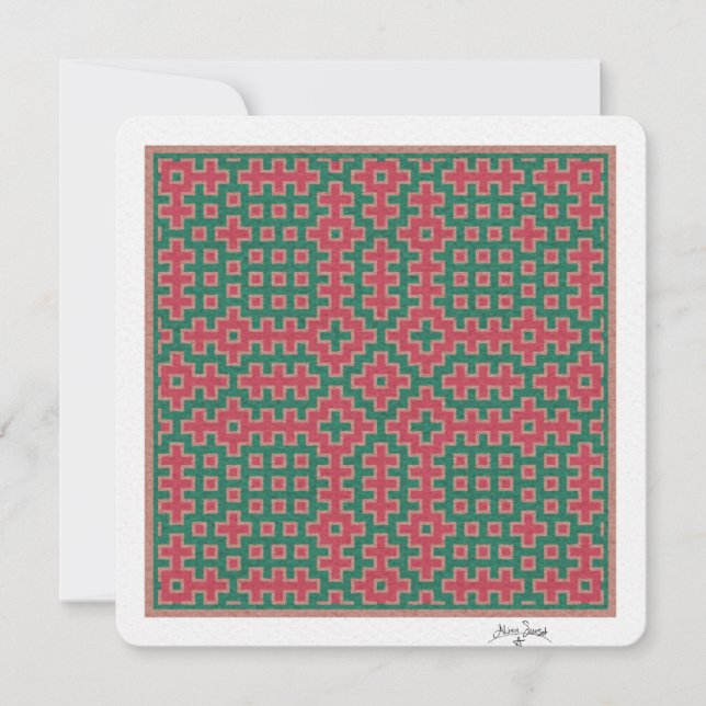 Chistmas Themed, Hitomezashi inspired Tile (Front)