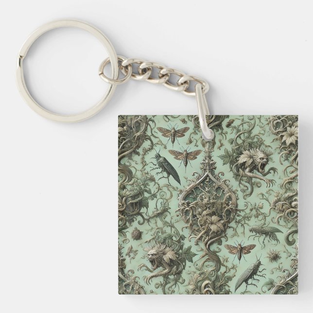 Chitinous Elegy – Gothic Insect Key Ring (Front)