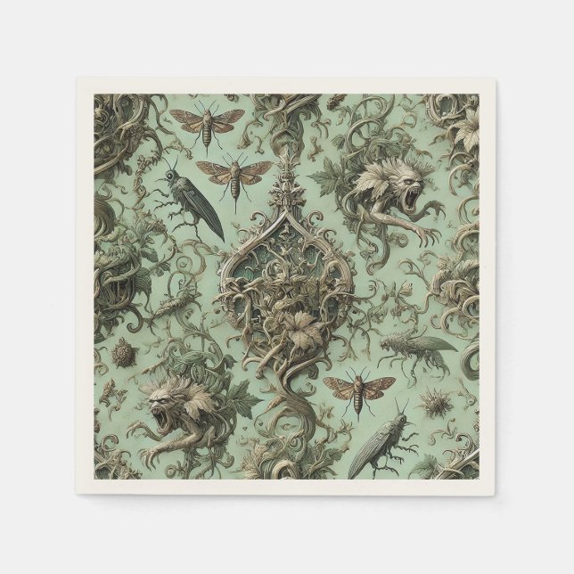 Chitinous Elegy – Gothic Insect  Napkin (Front)