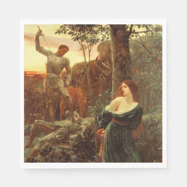 Chivalry (by Frank Dicksee) Napkin (Front)