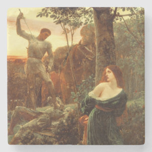 Chivalry (by Frank Dicksee) Stone Coaster
