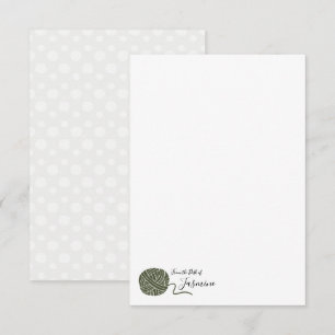 Chive Green Yarn Ball Note Card