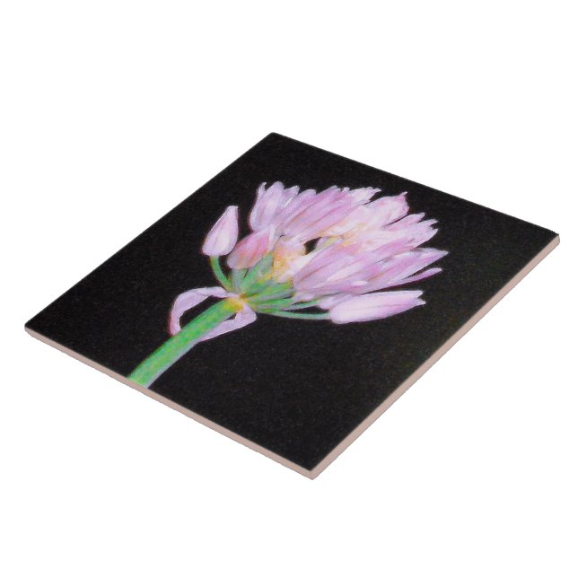 Chives Flower Ceramic Tile (Side)