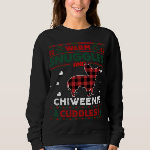 Chiweenie Dog Lover Christmas Pajama Ugly Christma Sweatshirt