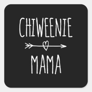 chiweenie mama chihuahua mum gift square sticker