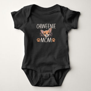 chiweenie mum chihuahua cute dog owner love lover baby bodysuit