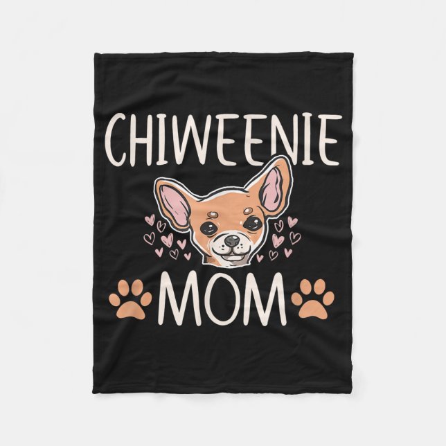 chiweenie mum chihuahua cute dog owner love lover fleece blanket (Front)