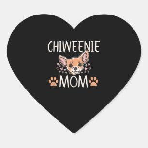 chiweenie mum chihuahua cute dog owner love lover heart sticker