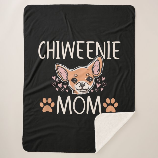 chiweenie mum chihuahua cute dog owner love lover sherpa blanket (Front)