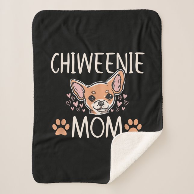 chiweenie mum chihuahua cute dog owner love lover sherpa blanket (Front)