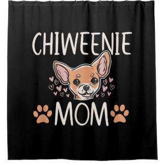 chiweenie mum chihuahua cute dog owner love lover shower curtain