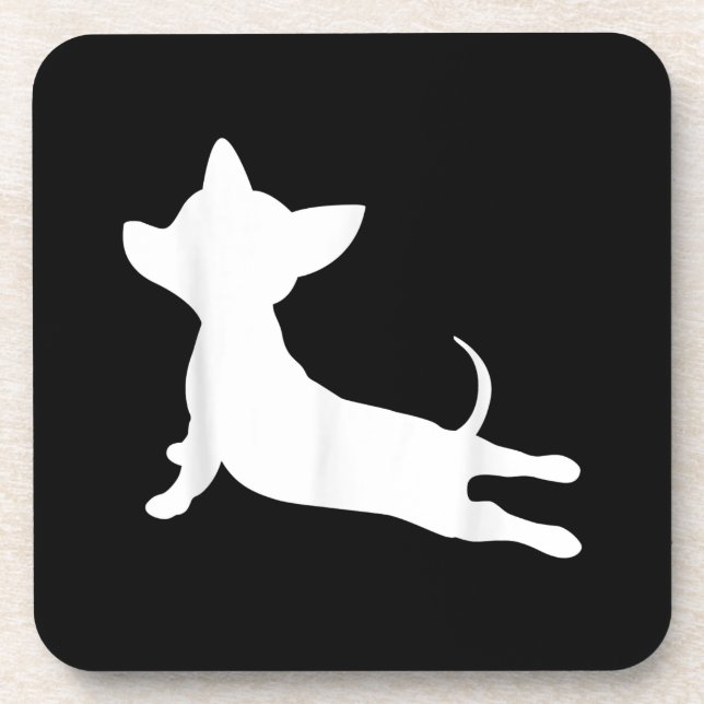 chiweenie yoga ness gift, chihuahua dachshund coaster (Front)