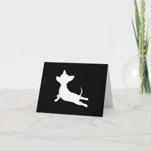 chiweenie yoga ness gift, chihuahua dachshund note card