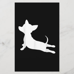 chiweenie yoga ness gift, chihuahua dachshund stationery