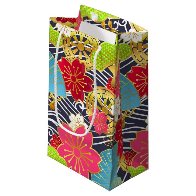 Chiyogami-Washi Styled gift bag (Front Angled)