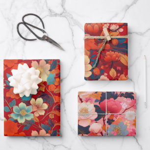 Chiyogami Yuzen Washi Style pattern Wrapping Paper Sheet