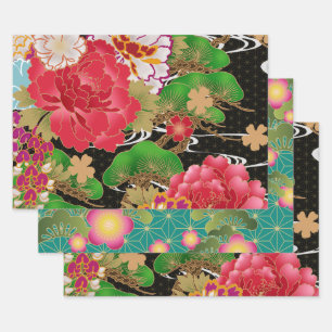 Chiyogami Yuzen Washi Style pattern Wrapping Paper Sheet