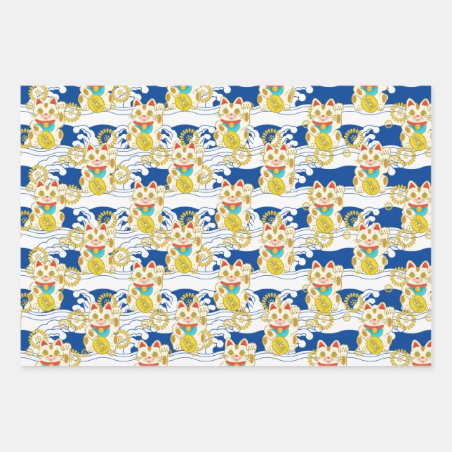 Chiyogami Yuzen Washi Style pattern Wrapping Paper Sheet (Front)