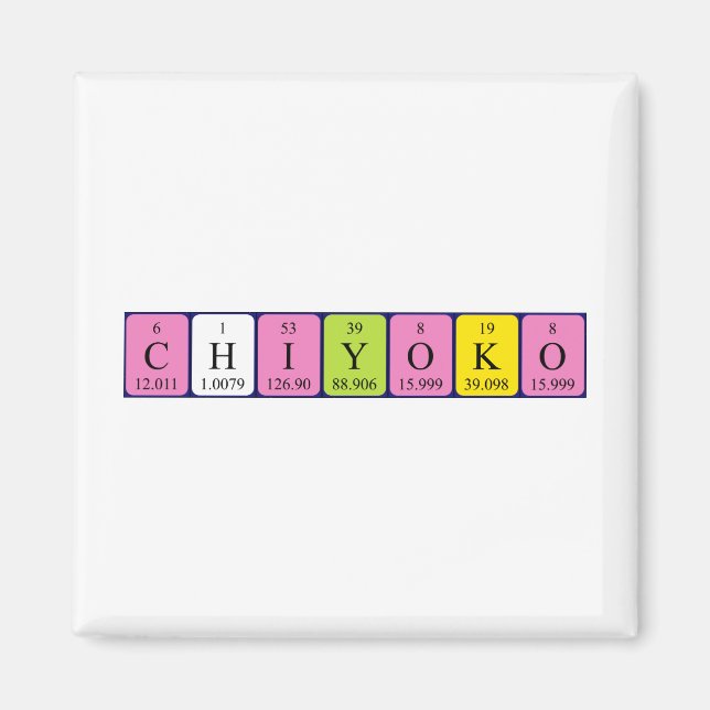 Chiyoko periodic table name magnet (Front)