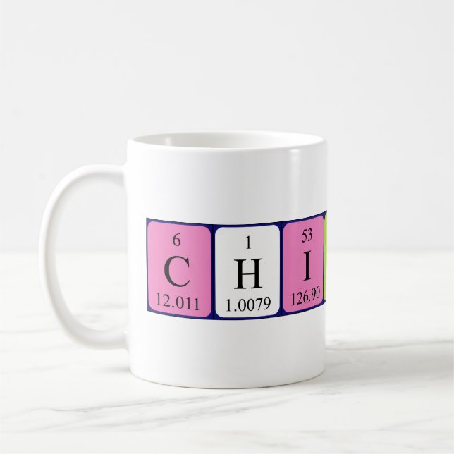 Chiyoko periodic table name mug (Left)
