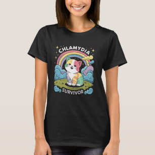 Chlamydia Survivor Cat Funny Sarcastic for Men Adu T-Shirt