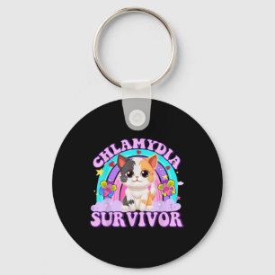 Chlamydia Survivor Cat Meme Funny Shirts For Men A Key Ring