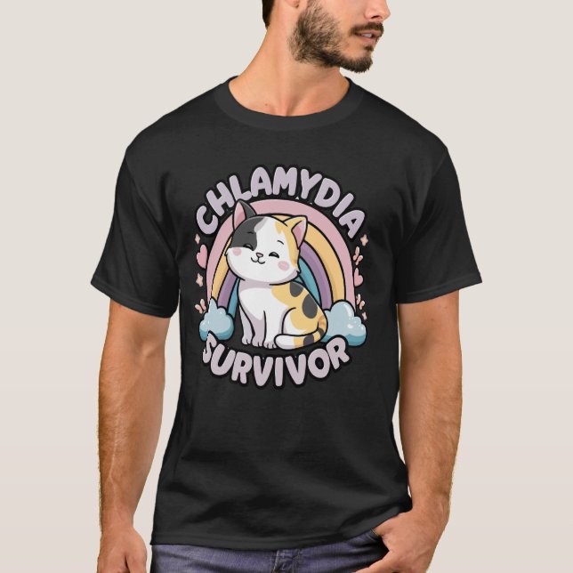 Chlamydia Survivor Cat Meme T-Shirt (Front)