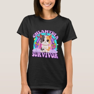 Chlamydia Survivor Cat Rainbow T-Shirt