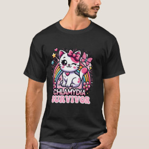 Chlamydia Survivor Funny Cat Sarcastic Y2K Humour T-Shirt