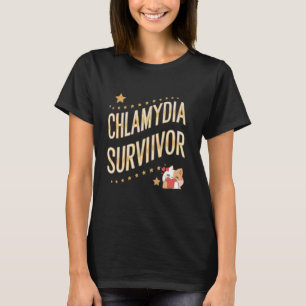 Chlamydia Survivor Funny Cat Sarcastic Y2K Inappro T-Shirt