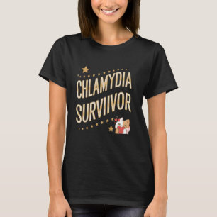 Chlamydia Survivor Funny Cat Sarcastic Y2K Inappro T-Shirt