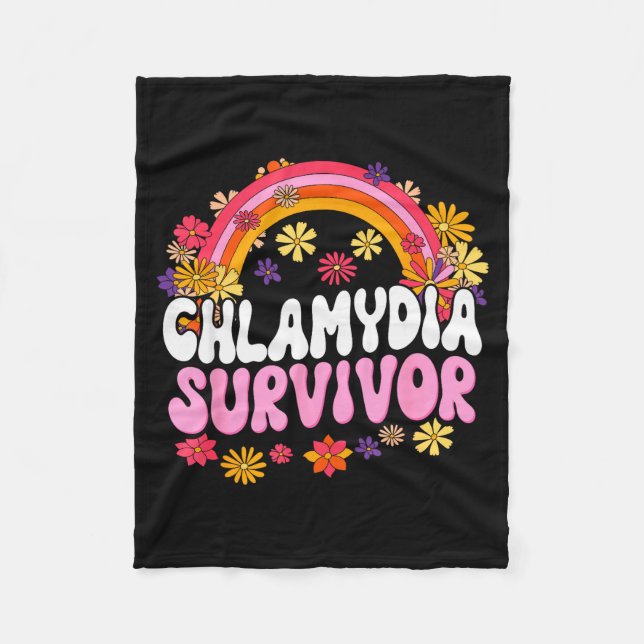Chlamydia Survivor Funny Graphic  Fleece Blanket (Front)