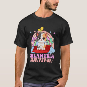 Chlamydia Survivor Rainbow Cat Bacterium Adult Hum T-Shirt