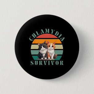 Chlamydia Survivor Retro Sarcastic Ironic Y2k Inap 6 Cm Round Badge