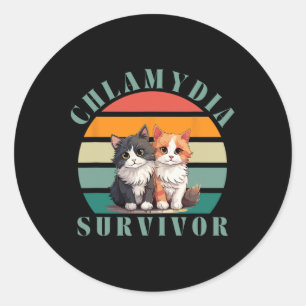 Chlamydia Survivor Retro Sarcastic Ironic Y2k Inap Classic Round Sticker