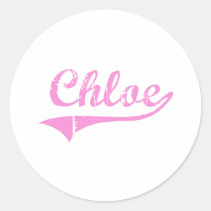 Chloe Classic Style Name Round Sticker