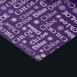 CHLOE Custom Name With Snowflakes  Tissue Paper<br><div class="desc">White CHLOE custom name with white snowflakes on purple.
Background colour can be changed.
Contact me for a name change:   liveslow@charter.net</div>