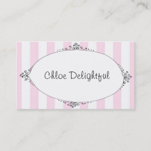 Chloe Delightful Pink Stripes Calling Cards