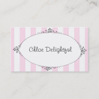 Chloe Delightful Pink Stripes Calling Cards