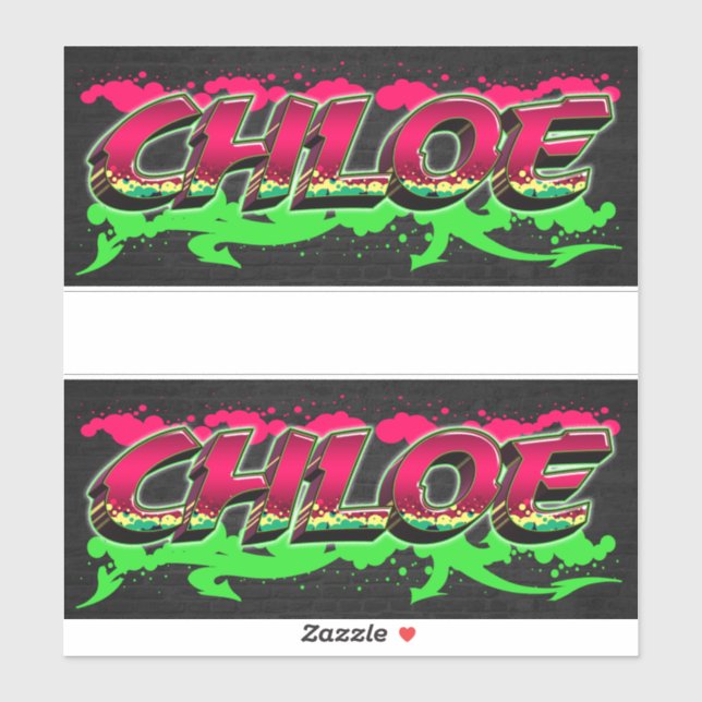 Chloe First Name Graffiti Sticker (Sheet)