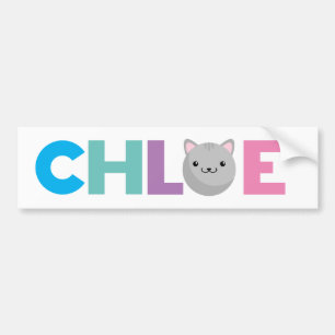 Chloe grey or ginger Cat Bumper Sticker